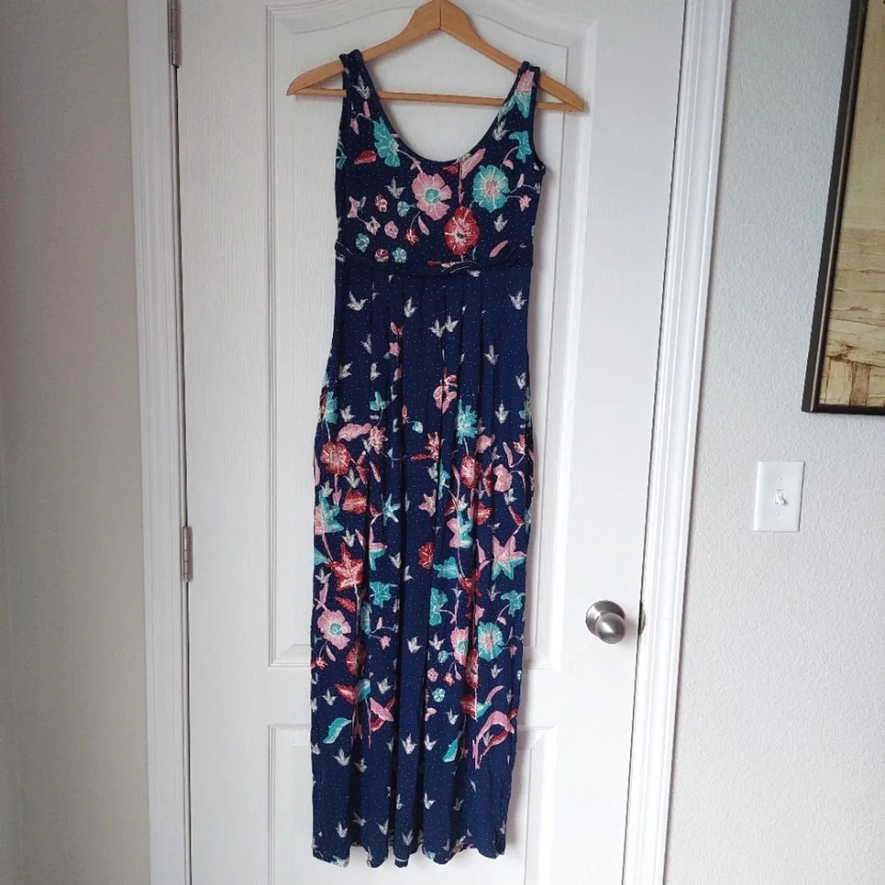 Bel Kazan Floral‎ Print Sleeveless Dress Blue Size XS